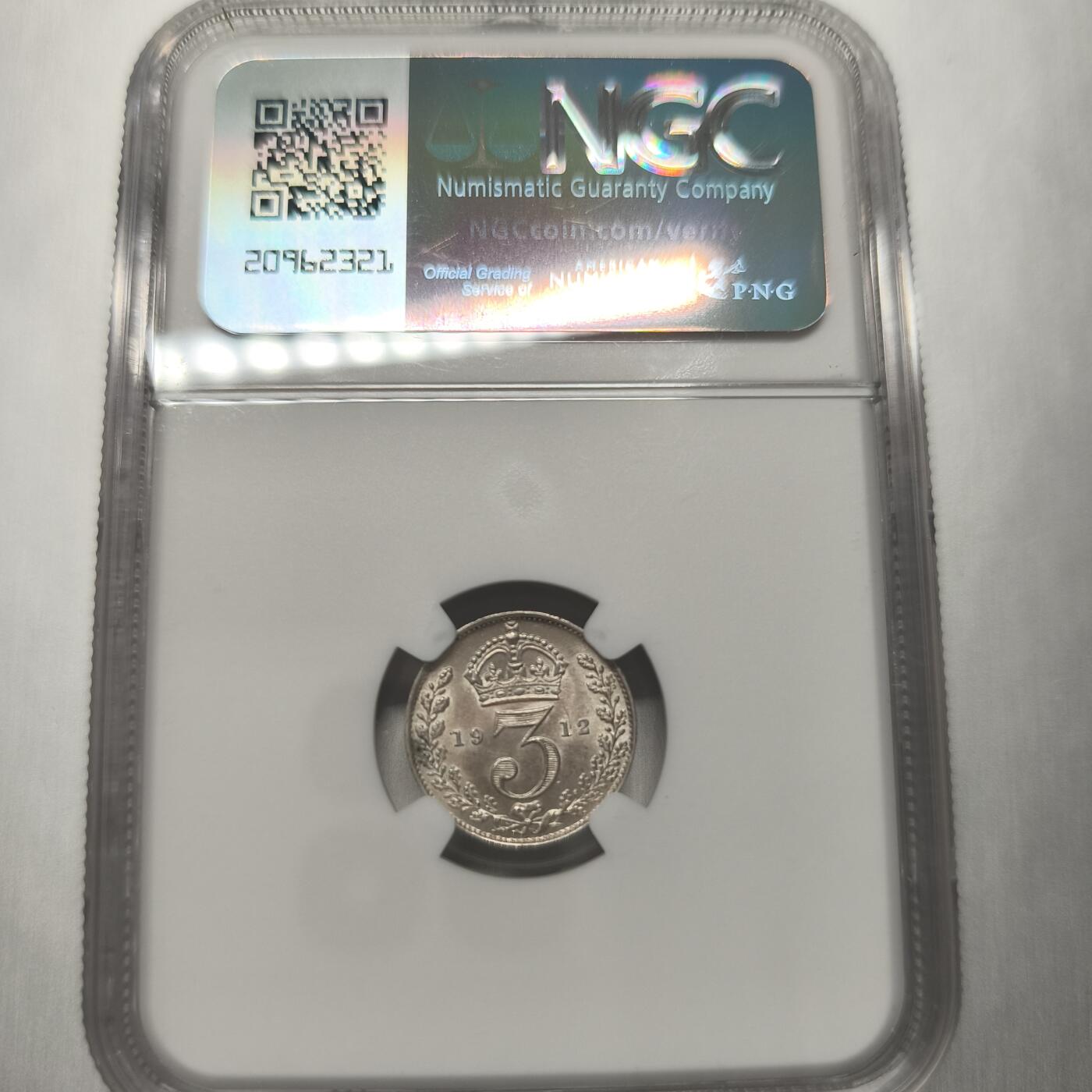 老蟹的宝藏🏴‍☠️ II-美国/奥地利/英国/其余国家评级币及散币 NGC MS63 英国1912年乔治五世3便士