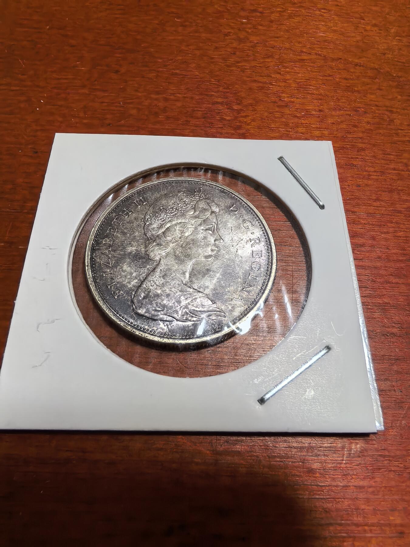 长老汇蛇年精选第五十一场拍卖 1967加拿大伊丽莎白二世50分银币，玫瑰金包浆