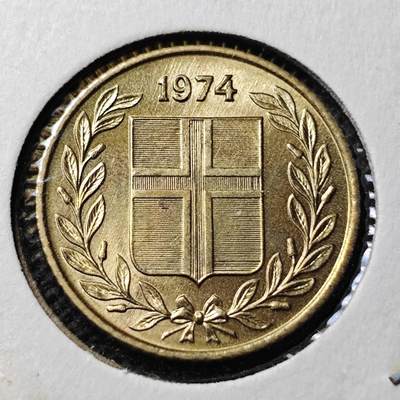 KK钱币收藏小铺 第346场 2月预留时间 周末发货 -  1974冰岛50奥拉铜币 好品