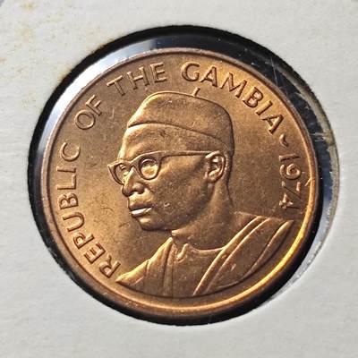KK钱币收藏小铺 第345场 2月预留时间 周末发货 - 1974冈比亚1布图好品铜币