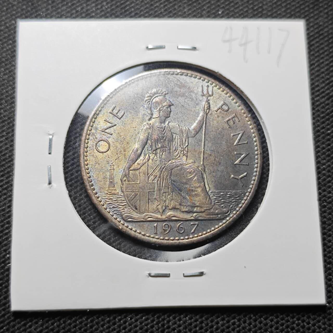 KK钱币收藏小铺 第344场 2月预留时间 周末发货 1967英国1便士 