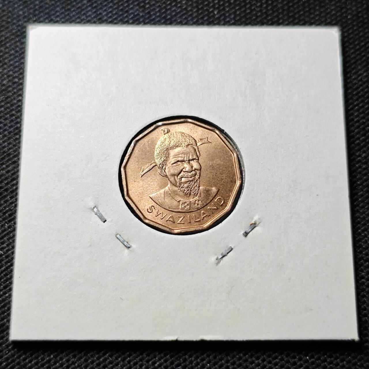 KK钱币收藏小铺 第346场 2月预留时间 周末发货  1974斯威士兰1分铜币 好品