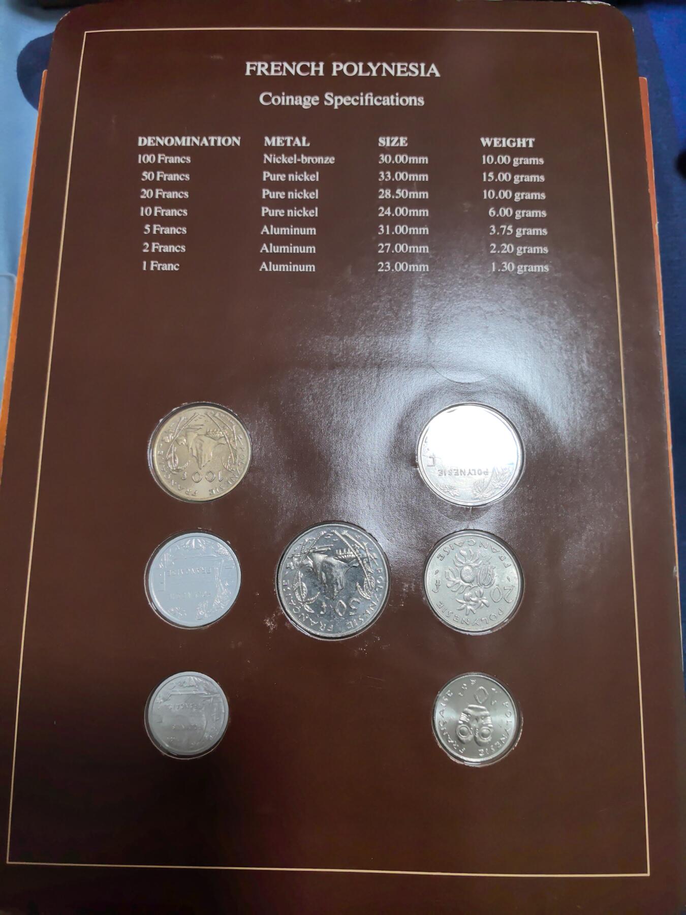 长老汇蛇年精选第五十一场拍卖 美国富兰克林造币厂包装法属波利尼西亚7枚币邮币卡