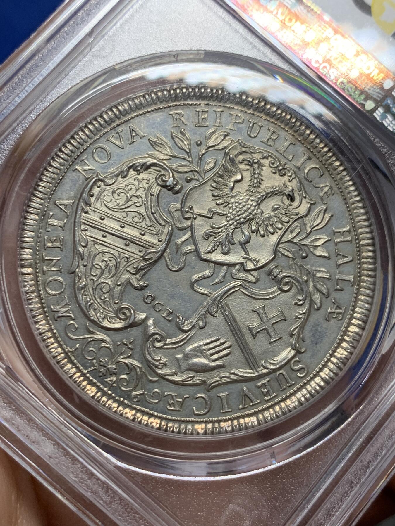 《竞宝斋》第421场 周日，周一，周二  3场连拍 （全场包邮） 稀少 PCGS MS61PL  德国 1746年 施韦比施哈尔市 弗朗茨一世泰勒银币 发行量只有800的名誉品种 两年前普通MS61成交14000，MS63PL成交价达到42000