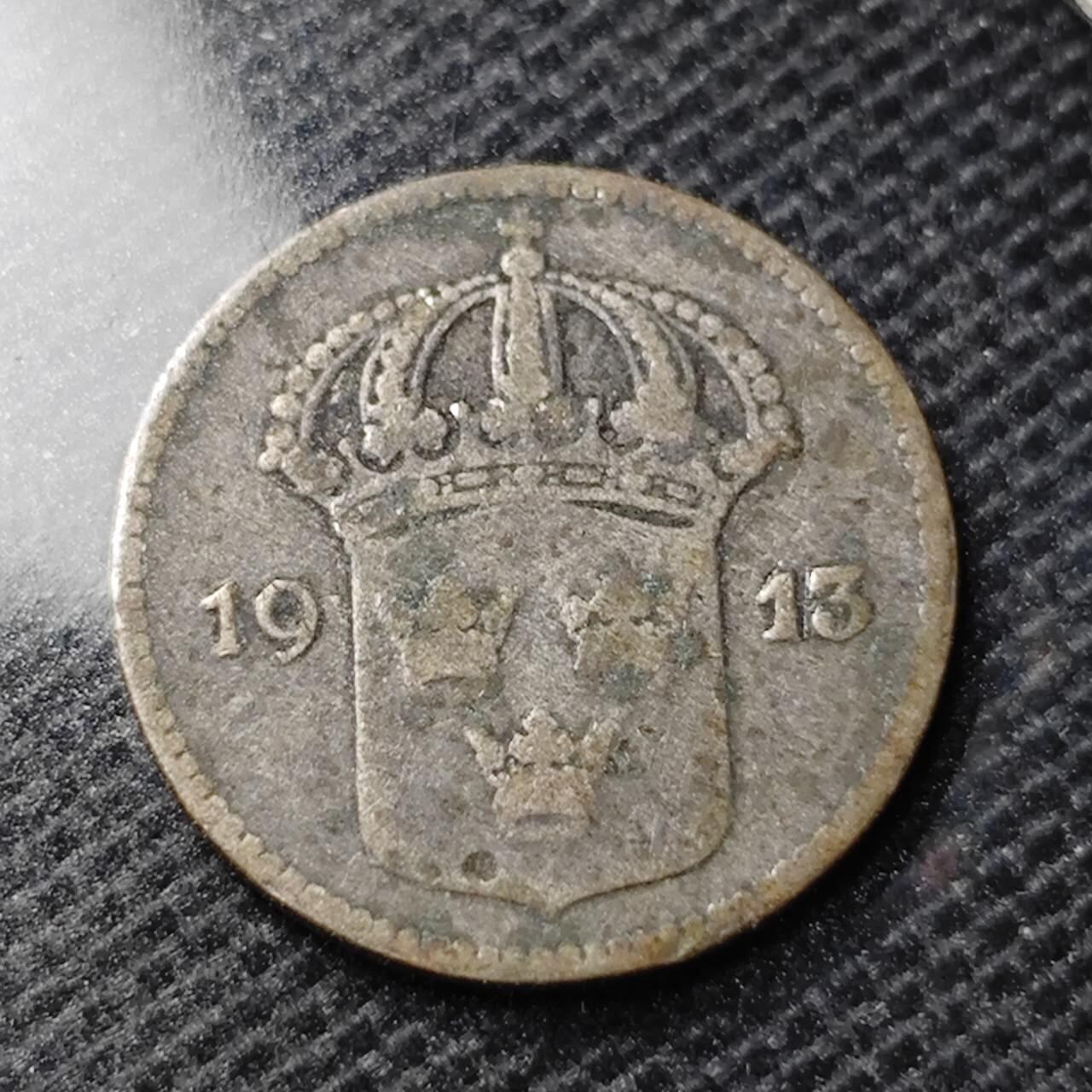 KK钱币收藏小铺 第346场 2月预留时间 周末发货  1913瑞典10欧尔银币