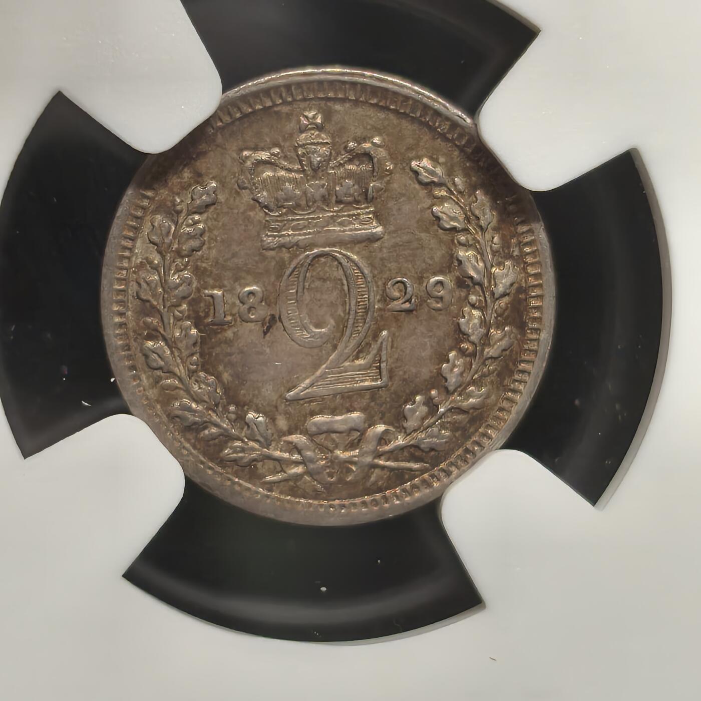老蟹的宝藏🏴‍☠️ II-美国/奥地利/英国/其余国家评级币及散币 NGC AU58 英国1829年乔治四世4便士濯足币