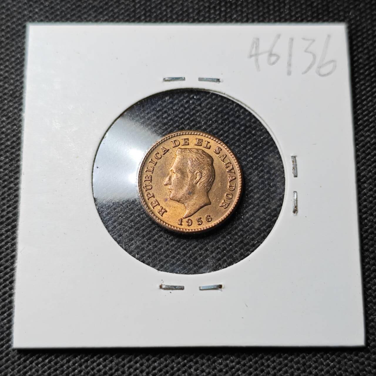 KK钱币收藏小铺 第346场 2月预留时间 周末发货 1956萨尔瓦多1分 好品