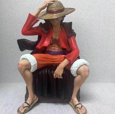 听雨轩    手办 古玩杂相限时专场 - 海贼王BT坐姿路飞雕像 双头可换模型