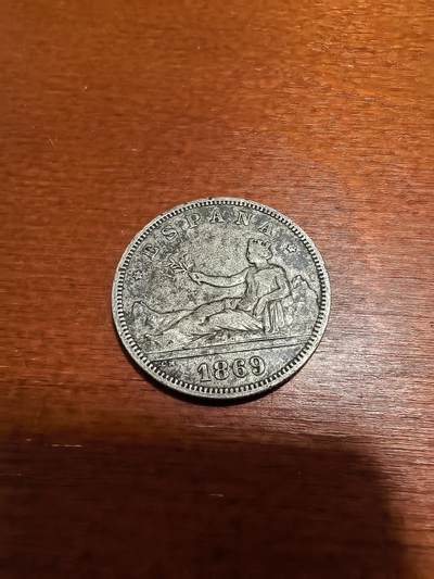 长老汇蛇年精选第五十一场拍卖 - 1869（69）西班牙拿花2比塞塔银币，10克835银，马德里造币厂（2）