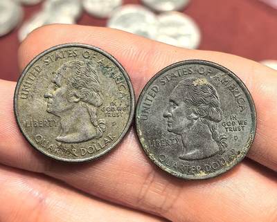 南宋泉阁俄币 外币 国币 专场第十七期 国庆中秋大拍 10.9发货【送拍无额外佣金】 - 美国 蒙大拿州与马塞诸塞州25美分州币一对两枚 好品