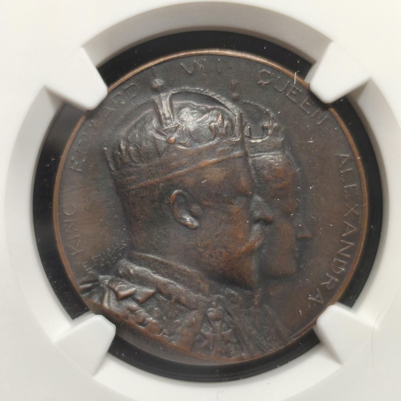 老蟹的宝藏🏴‍☠️ II-美国/奥地利/英国/其余国家评级币及散币 NGC MS61BN 英国1902年爱德华七世登基纪念铜章