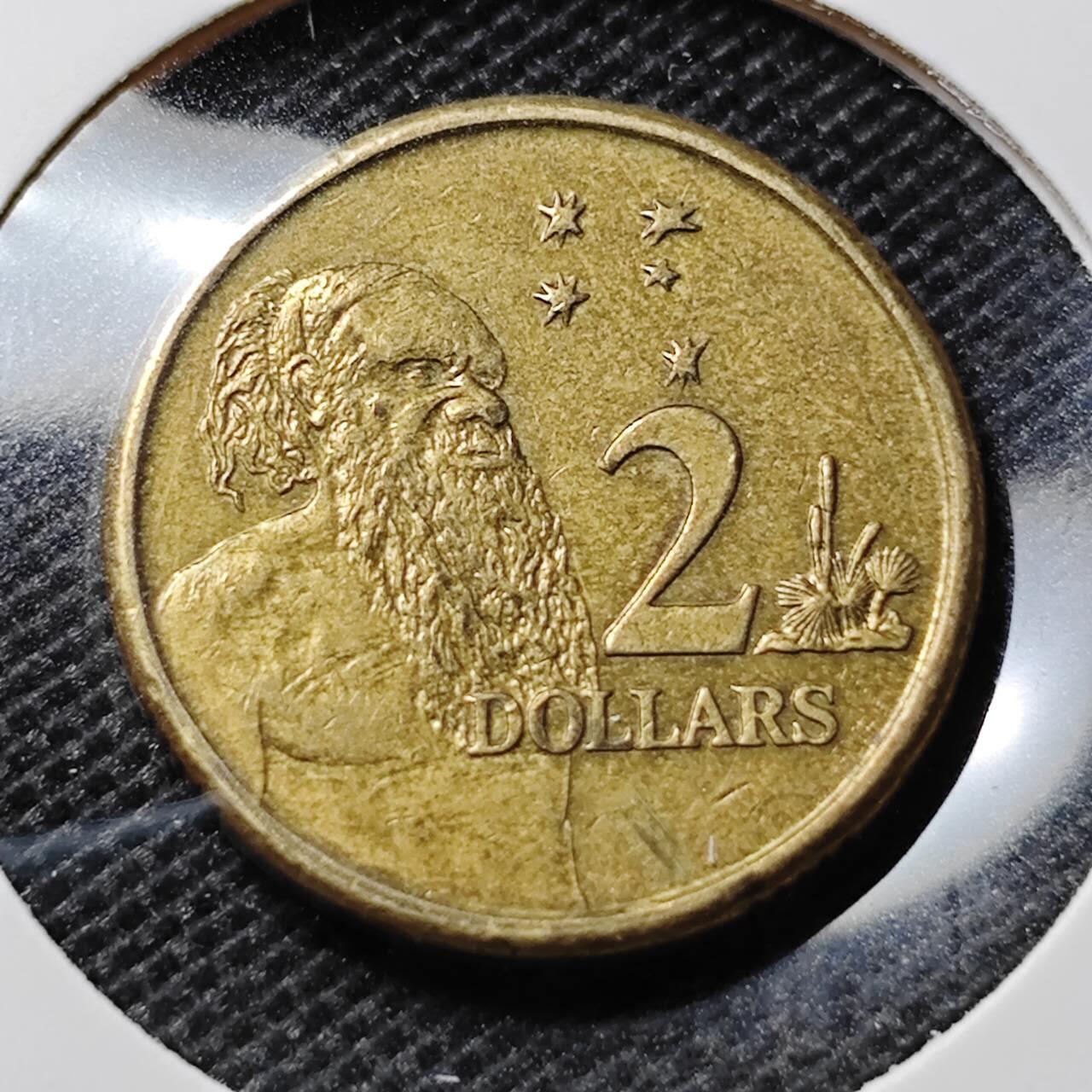 KK钱币收藏小铺 第345场 2月预留时间 周末发货  1997澳大利亚土著人2元