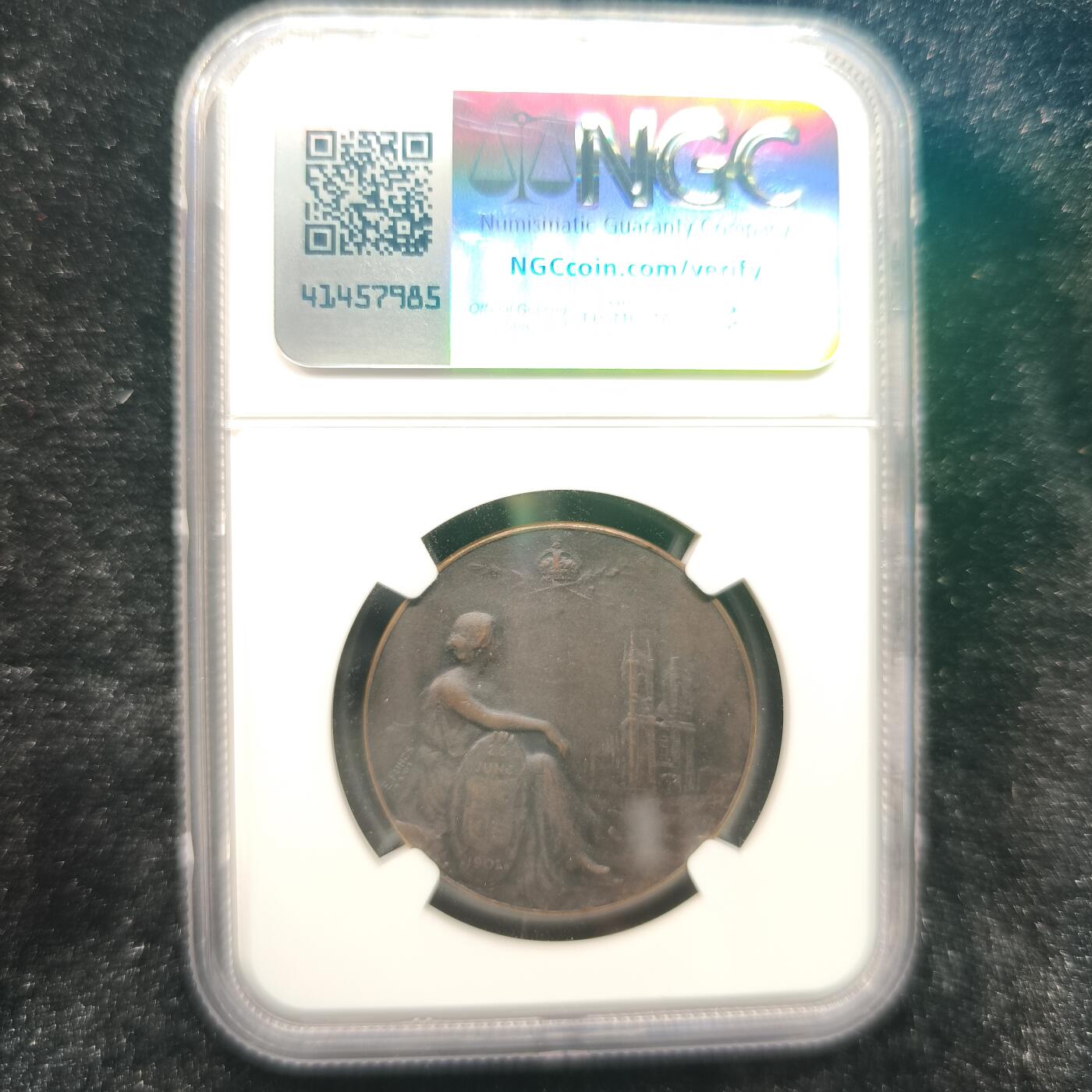 老蟹的宝藏🏴‍☠️ II-美国/奥地利/英国/其余国家评级币及散币 NGC MS61BN 英国1902年爱德华七世登基纪念铜章