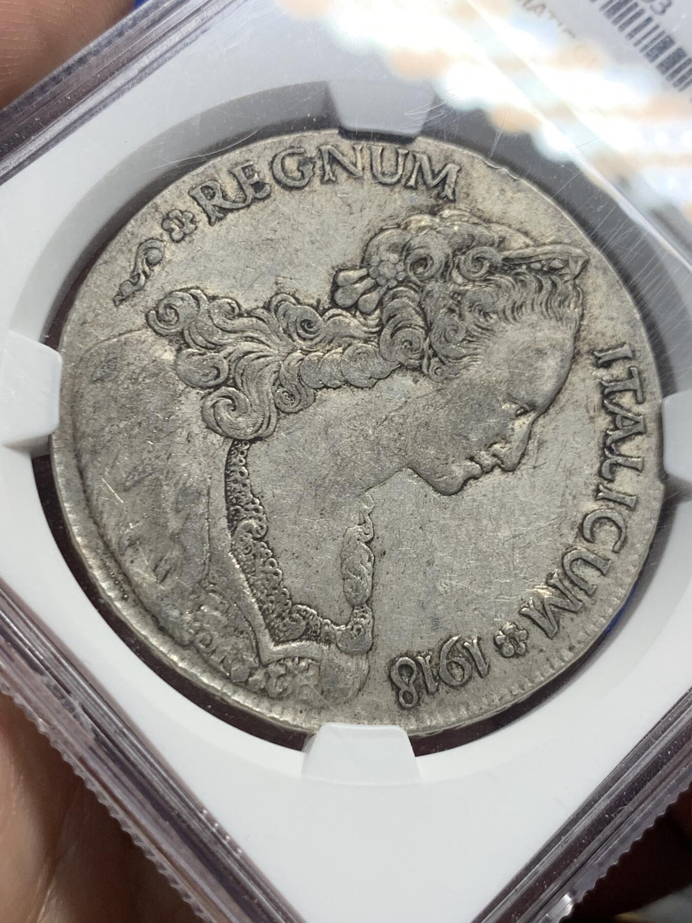 《竞宝斋》第421场 周日，周一，周二  3场连拍 （全场包邮） NGC AU50 意属厄立特里亚1918年1泰勒大银币