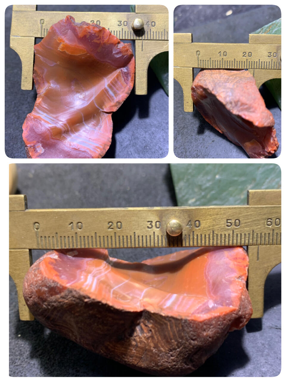 精美红皮大开窗柿子红飘白南红玛瑙原石一颗，