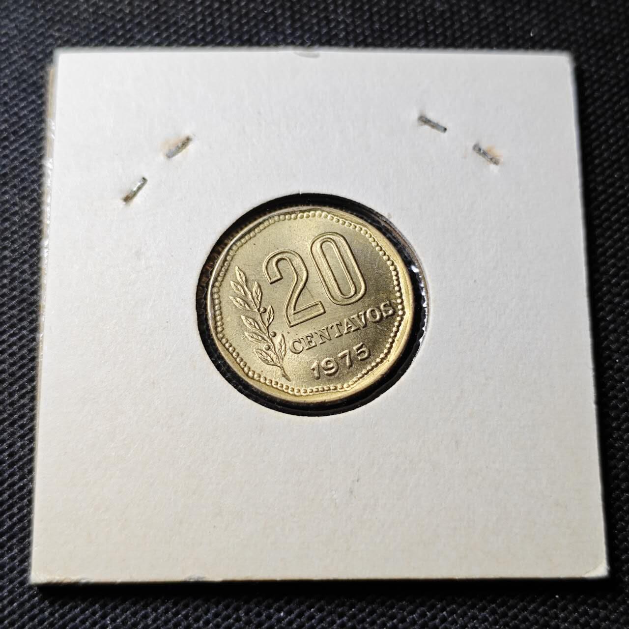 KK钱币收藏小铺 第346场 2月预留时间 周末发货 1975阿根廷20分 好品 拆卷品