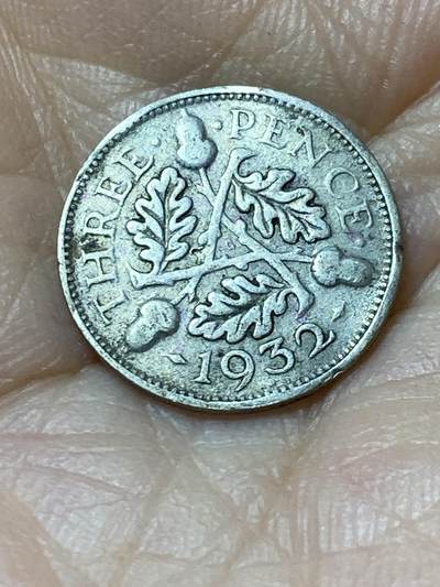 2025年第九十五场(总第一百二十一场）外国好品散币(免佣金) - 英国🇬🇧1932年3便士银币(乔治五世第三版，500银)