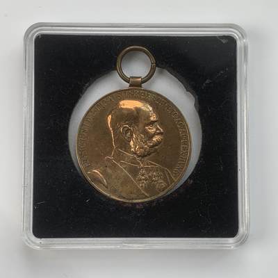 掌中浮雕-藏着的欧洲第036场 - 1898年弗朗茨.约瑟夫皇帝登基50周年纪念章，34.3mm，20.24g