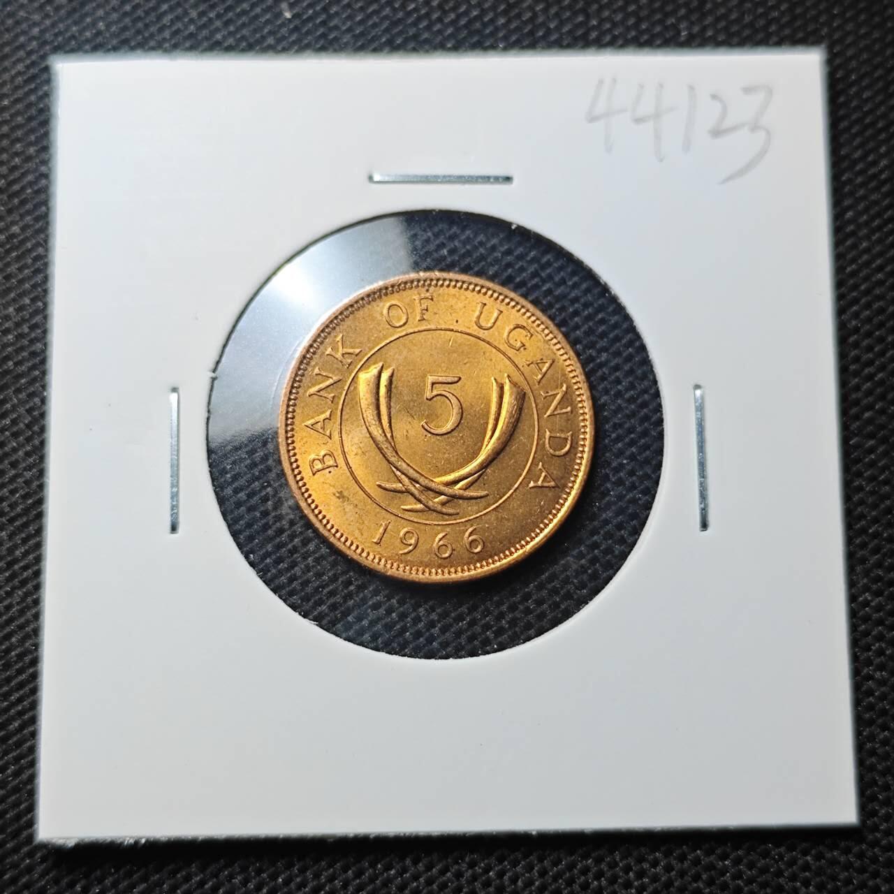 KK钱币收藏小铺 第344场 2月预留时间 周末发货 1966乌干达5分 好品