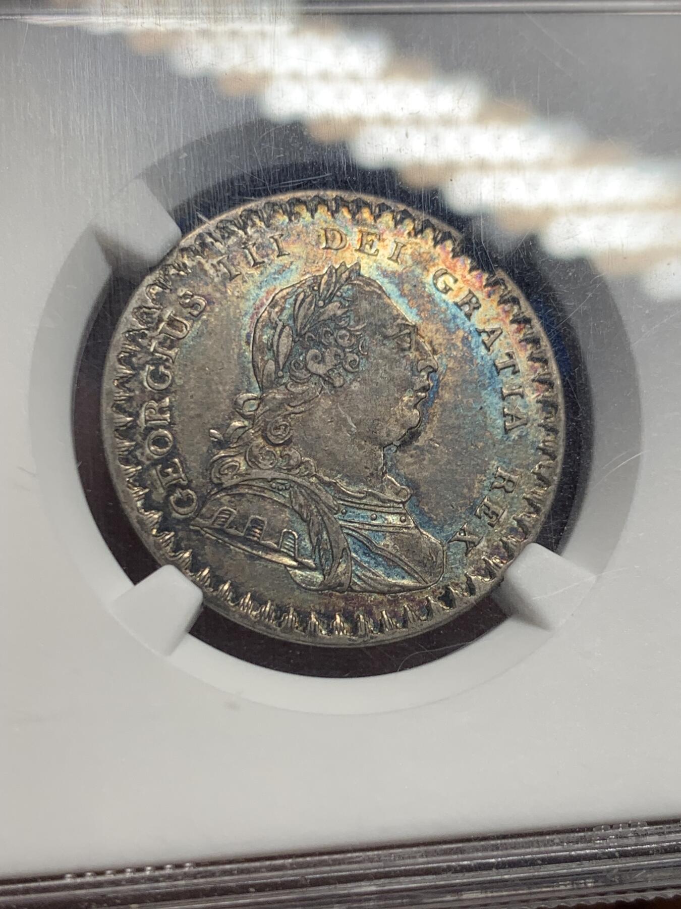 《竞宝斋》第421场 周日，周一，周二  3场连拍 （全场包邮） NGC AU58 英国 1811乔治三世戎装英格兰银行1.6先令银币 双面深彩 状态不错