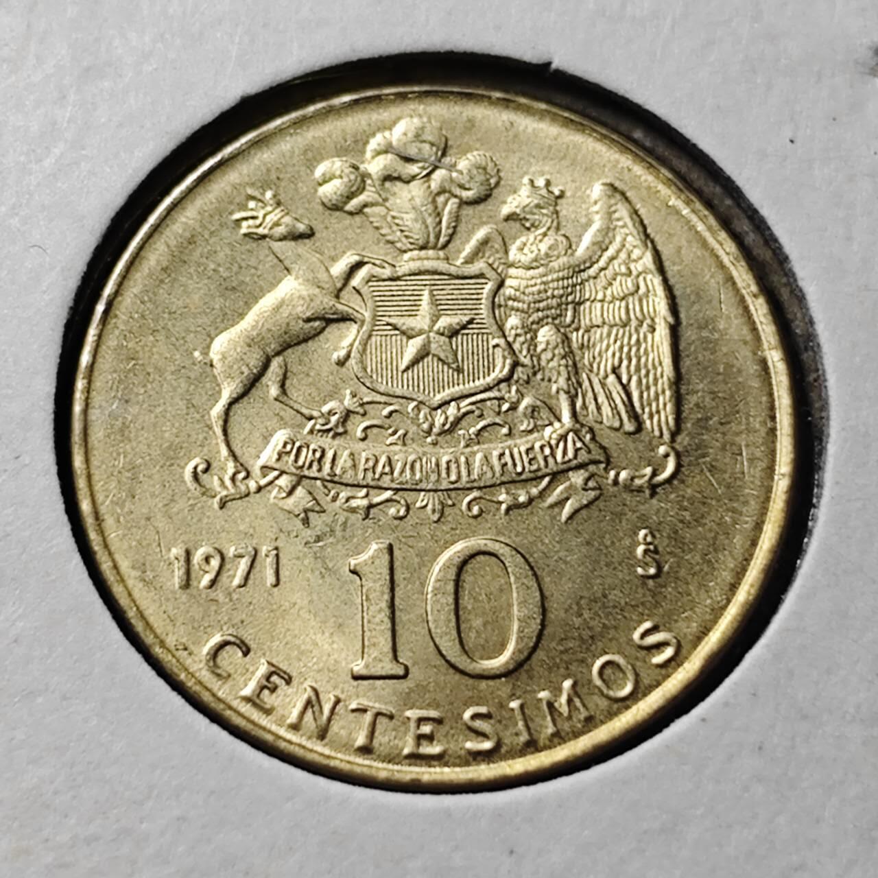 KK钱币收藏小铺 第346场 2月预留时间 周末发货 1971智利10分 好品