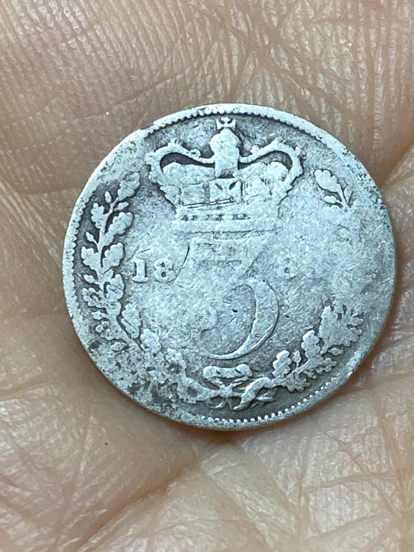 2025年第九十五场(总第一百二十一场）外国好品散币(免佣金) 英国🇬🇧1886年3便士银币(维多利亚女王青年，925银)