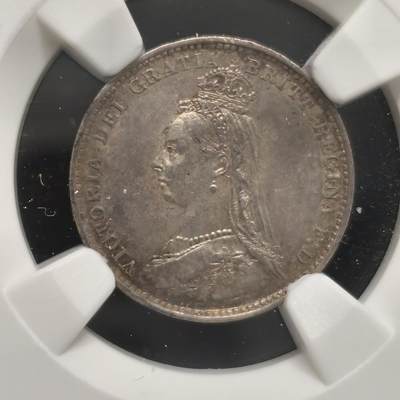 老蟹的宝藏🏴‍☠️ II-美国/奥地利/英国/其余国家评级币及散币 - NGC MS61 英国维多利亚1887年3便士