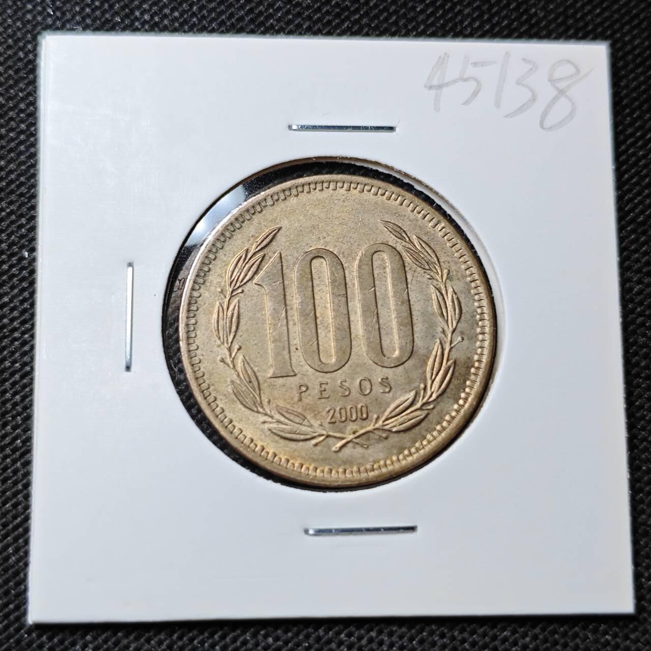 KK钱币收藏小铺 第345场 2月预留时间 周末发货 2000智利100比索 带光品