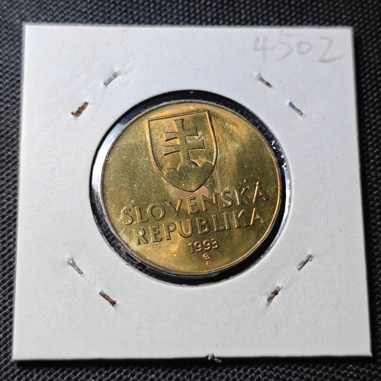 KK钱币收藏小铺 第345场 2月预留时间 周末发货 1993斯洛伐克10克朗  好品
