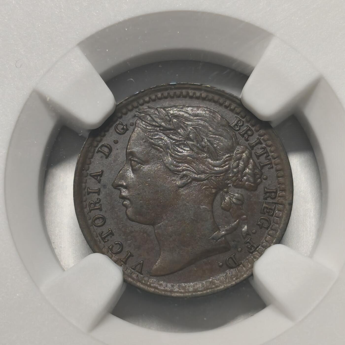 老蟹的宝藏🏴‍☠️ II-美国/奥地利/英国/其余国家评级币及散币 NGC MS61BN 英国殖民地1884年维多利亚1/3法新