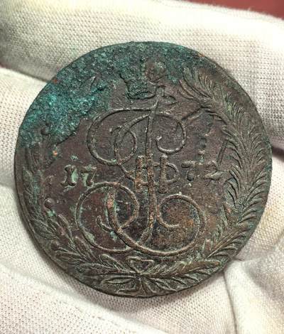 南宋泉阁俄币 外币 国币 专场第十七期 国庆中秋大拍 10.9发货【送拍无额外佣金】 - 沙俄 1772年 叶卡捷琳娜二世5戈比 字口不错 文字深俊 通货好品