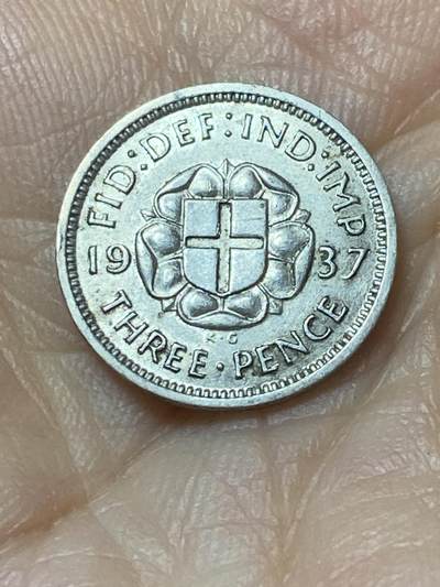 2025年第九十五场(总第一百二十一场）外国好品散币(免佣金) - 英国🇬🇧1937年3便士银币(乔治六世加冕年，第一版首发年，500银)