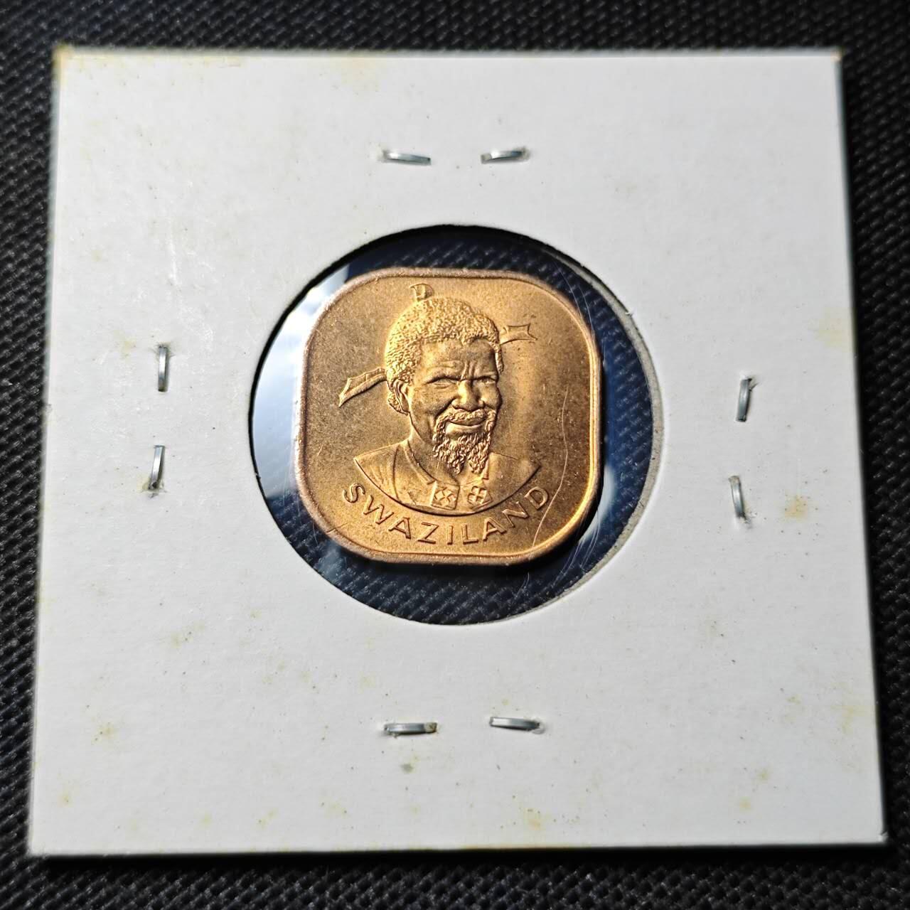 KK钱币收藏小铺 第345场 2月预留时间 周末发货  1975斯威士兰2分 好品铜币