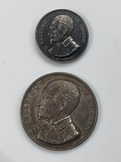 掌中浮雕-藏着的欧洲第036场 - 一组两枚：法国农业银章：（51mm/59.95g，丰饶角边铭）；（36mm/21.16g，手指边铭）