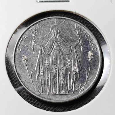 KK钱币收藏小铺 第346场 2月预留时间 周末发货 -  梵蒂冈50里拉 好品