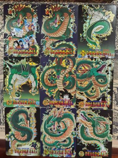龙虎卡牌第五十六场 小浣熊 趣卡社五虎 百里亲签 万享盲盒（无佣金，满120包邮，周六晚上结拍，欢迎送拍） - 格子闪9张 大卡道 龙珠-神龙特卡一套