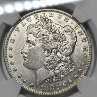 老蟹的宝藏🏴‍☠️ II-美国/奥地利/英国/其余国家评级币及散币 - NGC AU53 美国1882年O版1元-低评