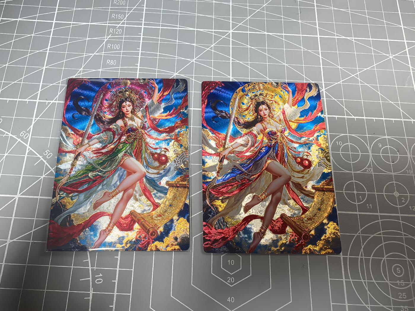第十九场拍卖 无寄存 结拍 9月24日晚20点 公益场 无佣金 无手续费 品控放大镜勿拍。卡牌出厂品质全部套膜不包厂瑕 禁止🚫小号抬价 部分卡牌设有底价 大家放心拍 点个关注哈 奇点卡牌 宗rich 玄灵谱 冷烫＋粗闪九天玄女