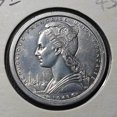 KK钱币收藏小铺 第345场 2月预留时间 周末发货 - 1948法属喀麦隆1法郎 