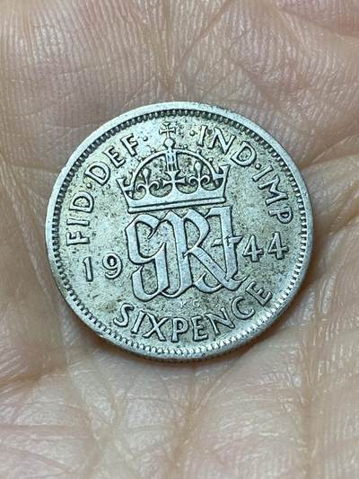 2025年第九十五场(总第一百二十一场）外国好品散币(免佣金) - 英国🇬🇧1944年6便士银币(乔治六世第一版，500银)