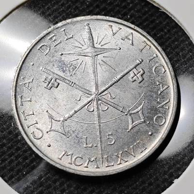 KK钱币收藏小铺 第346场 2月预留时间 周末发货 -  梵蒂冈5里拉 好品