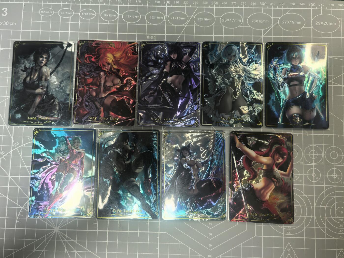 第十九场拍卖 无寄存 结拍 9月24日晚20点 公益场 无佣金 无手续费 品控放大镜勿拍。卡牌出厂品质全部套膜不包厂瑕 禁止🚫小号抬价 部分卡牌设有底价 大家放心拍 点个关注哈 白花恋诗卡牌 光刻9张