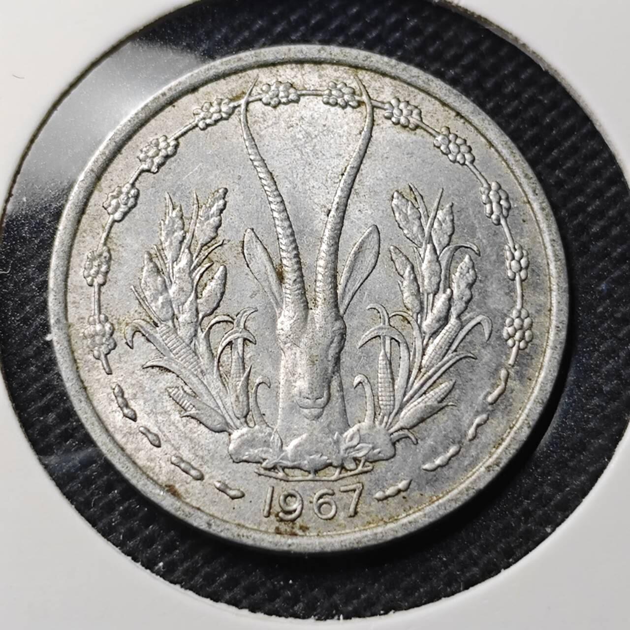 KK钱币收藏小铺 第344场 2月预留时间 周末发货 1967西非1法郎 
