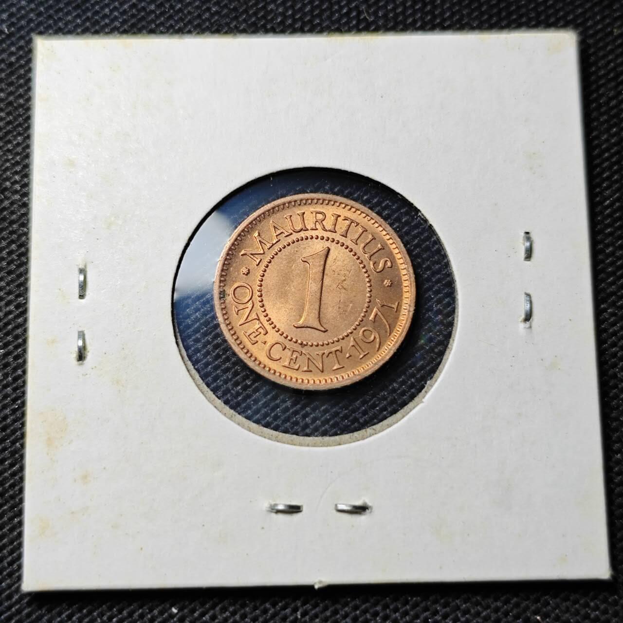 KK钱币收藏小铺 第345场 2月预留时间 周末发货  1971英属毛里求斯1分铜币 好品