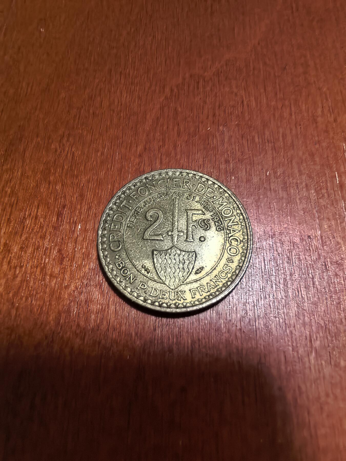 长老汇蛇年精选第五十一场拍卖 1924摩纳哥大力神2法郎铝铜币，克书225美金