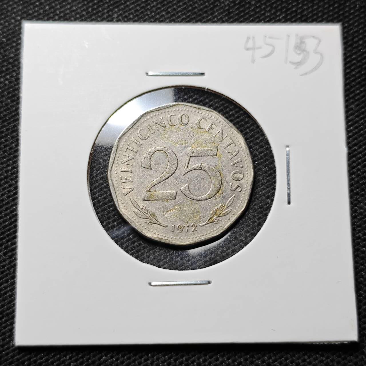 KK钱币收藏小铺 第345场 2月预留时间 周末发货  1972玻利维亚25分