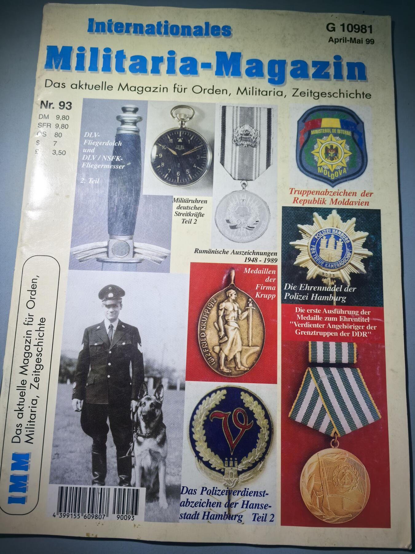 盛世勋华——号角文化勋章邮票专场拍卖第280期 德国出版 Militaria-Magazin杂志 1999年4/5月刊总第93期 50页