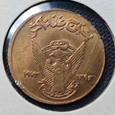 KK钱币收藏小铺 第345场 2月预留时间 周末发货 -  苏丹5米利姆纪念币 错版少见 叠打