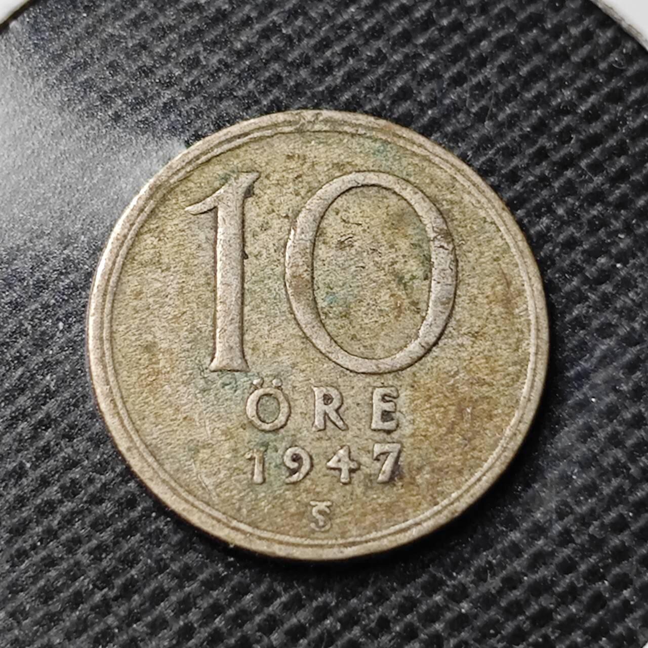 KK钱币收藏小铺 第346场 2月预留时间 周末发货  1947瑞典10欧尔银币