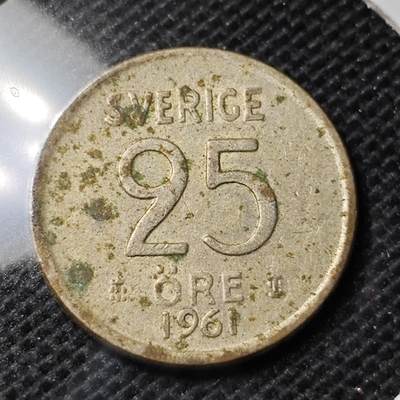 KK钱币收藏小铺 第346场 2月预留时间 周末发货 -  1961瑞典25欧尔银币